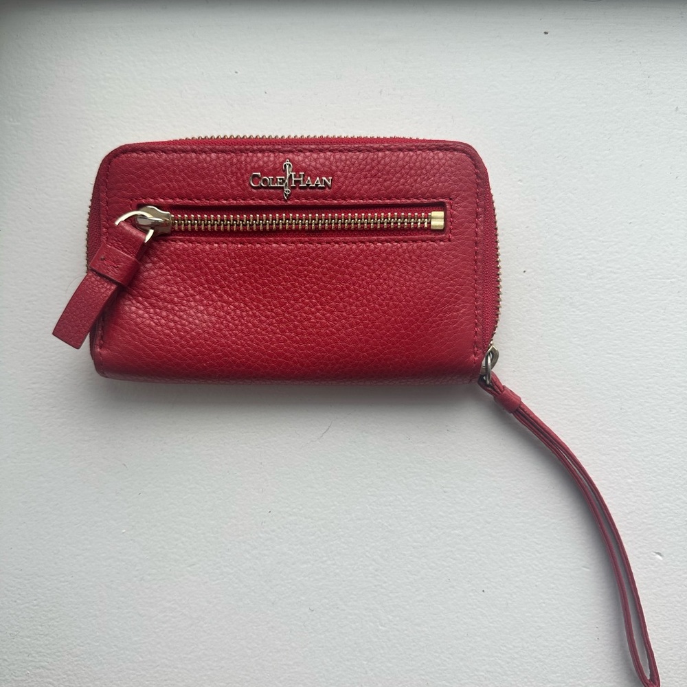Cole Haan Red Leather Wristlet